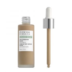 Physicians Formula Organic Wear Silk Foundation Elixir, Fond de Teint Bio Ultra-Fluide Léger Infusé d'huile de Jojoba et d'aloe Vera, Teinte Moyenne
