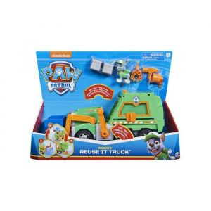 Pat patrouille rocky et son grand camion recyclage transformable - vehicule de luxe - figurine chien et accessoires - nouveaute