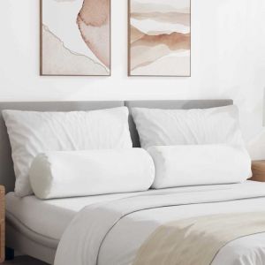 VidaXL Coussins d'accent 2 pcs Blanc &Oslash; 25 x 70 cm tissu