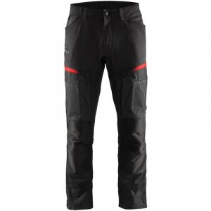 Blaklader Pantalon De Travail Services Stretch Noir/rouge Taille 40