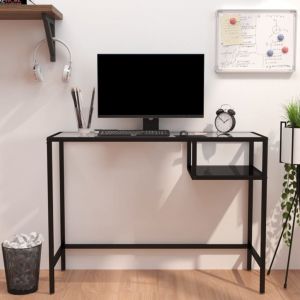Image de VidaXL Bureau d'ordinateur Noir 100x36x74 cm Verre