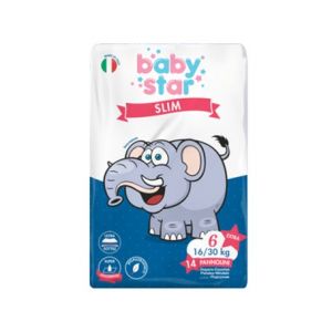 Pannolini Babystar Slim 16/30 Kg Taglia 6 Extra Large 14 Pezzi