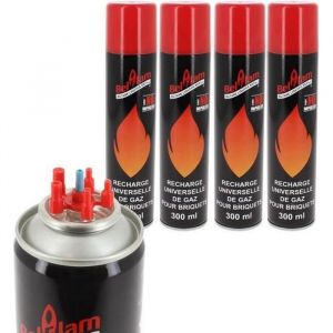 Belflam Lot De 4 Recharges De Gaz Butane Pour Briquet 300 Ml - Prix Imbattable !