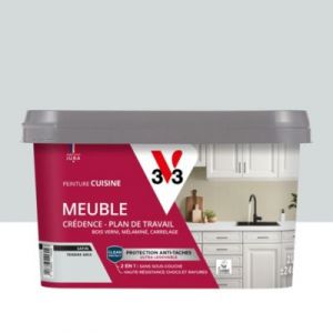 V33 Peinture de r&eacute;novation meuble cuisine tendre gris satin 2L