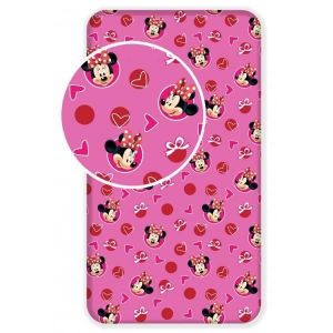 Minnie Hearts - Drap housse Coton - Literie 90 x 200 cm