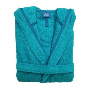 Peignoir à capuche 100% coton - Couleurs Peignoirs - Bleu Canard, Taille - XXL