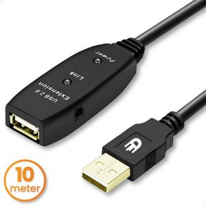 Drivv. Premium USB Extension Cable 2.0 - Male to Female - USB Data Cable - Fast Transfer - PVC - 10 Metres - Black