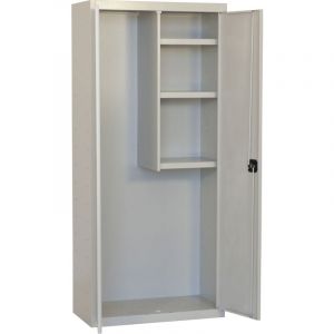 Simon Rack Armoire de Rangement Métallique Multi, 1800x600x400 mm, 2 Portes, 3 étagères,Gris, Serrure & Revêtement Epoxy - Simonlocker