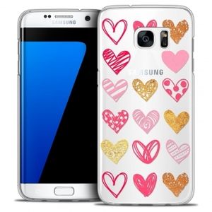 Image de CaseInk Coque Crystal Galaxy S7 Edge Extra Fine Sweetie - Doodling Hearts