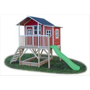 Exit Toys Cabane Bois Loft 550 Rouge