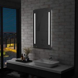 Décoshop26 Miroir mural à LED pour salle de bains avec étagère 60x100 cm DEC022597