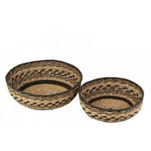 Lot de 2 Coupelles Déco "Zostère" 46cm Noir & Beige Prix