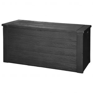 Coffre boîte de rangement de jardin 300 litres gris foncé - Gris