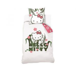 Sanrio Housse De Couette 140x200 cm + 1 taie d'oreiller 63x63 cm - 100% Coton - Blanc