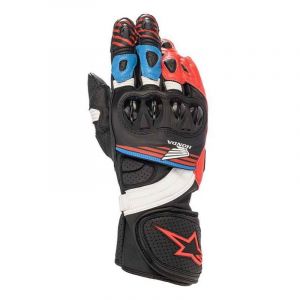 Alpinestars Gants cuir /Honda GP Plus R V2 noir/bright rouge/bleu- L