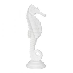 Ixia Statuette hippocampe en r&eacute;sine blanche 31 cm