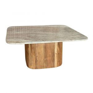 Now's Home Table basse en marbre et pied en bois d'acacia, bergen
