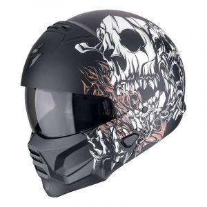 Scorpion Casque jet Exo-Combat 2 Genesis matt black/white/gold- XS