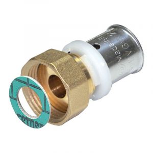 Raccord droit écrou tournant joint plat type H 20x3/4P-2 - COMISA - 87.42.200