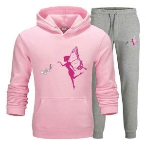 Image de Jogging Enfant Fille Petite F&eacute;e Rose Gris (Npz)