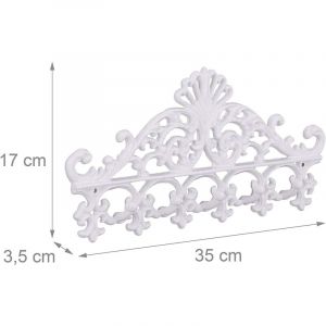 Image de Porte manteaux mural patères 5 croc ts antique blanc 13_0002203