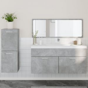 Image de VidaXL Ensemble de meubles de salle de bain 3 pcs gris b&eacute;ton, armoire de salle de bain, armoire de bain, meuble-lavabo de salle de bain