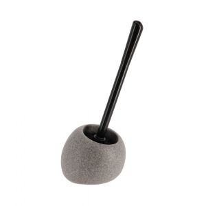 Tendance Brosse wc avec support en résine Gris clair aspect pierre - Gris