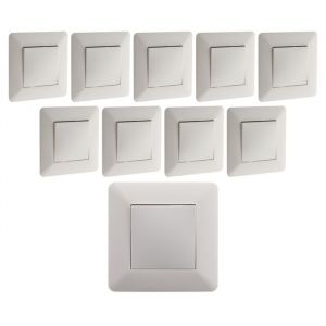 Zenitech Lot de 10 interrupteurs va et vient 10A - Blanc - Artezo