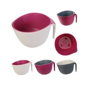Bol passoire 2 en 1 - l 26,5 cm x l 23,3 cm x h 15,5 cm - couleur aléatoire
