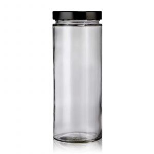 Lot de 6 bocaux 1062mL couvercles noir