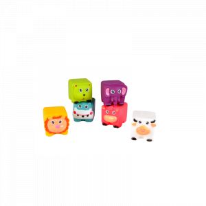 Homea Set de 6 blocs à empiler animaux pour le bain - Multicolore