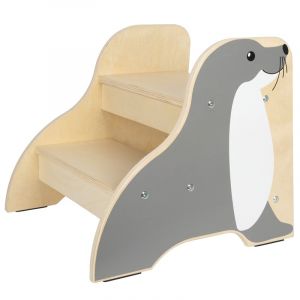Legler Tabouret Phoque « Wildlife » en Bois, marchepied Stable et antidérapant en Forme de Phoque, Poids Max. 150 kg, pour Enfants à partir de 2 Ans, 12669