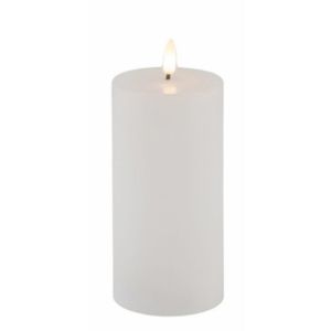 Ruedelafete Bougie cire flamme led réaliste Rustique Timer 15cm blanche