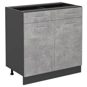 Image de Meuble cuisine R-Line, B&eacute;ton, 80cm sans pt Vicco