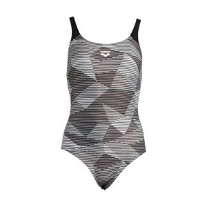 Arena Maillot De Bain 1 Piece - Striped Geo Swim Pro Back One Piece - Gris Femme 40