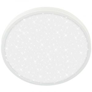 BRILONER - Plafonnier LED avec panneau décoratif, lumière blanche chaude, ciel étoilé, salon, chambre, luminaire plafonnier, 24x6 cm, blanc