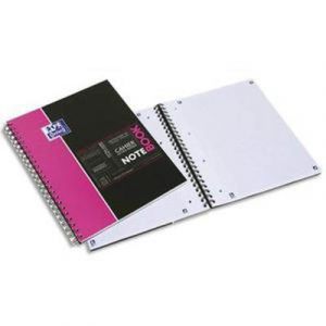 Oxford Lot de 5 Cahiers NOTEBOOK spiralé, couverture polypro, 160 pages séyès, Format 23 x 29,7 cm, avec appli SOS NOTES