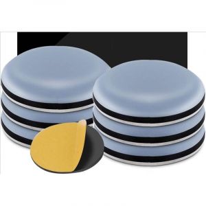 8pcs 50 mm (Rond) Patins en Teflon pour Meubles, Patins glisseurs pour Meubles - Planeur Patins pour Meubles en Téflon Auto-adhésif Patins de Meuble