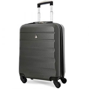 Image de Aerolite 55x40x20 Ryanair Taille Maximale 40L ABS Cabine Bagage à Main Valise Rigide Légere à 4 roulettes, pour Easyjet, Lufthansa et Plus, Gris Foncé