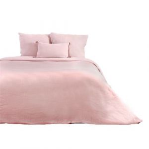Côté déco - Parure de lit - Double gaze de coton - 240 x 260 cm - Rose