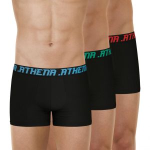 Athena Lot de 3 boxers homme Trio Essentiel noir en coton