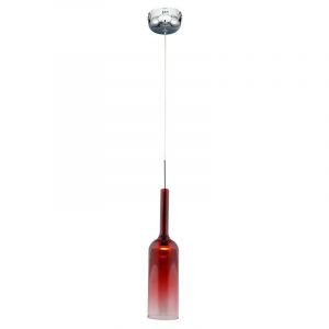 Image de Lampe Suspension Verre "Bottle" 12cm Rouge Prix