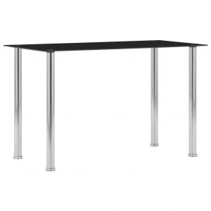 VidaXL Table &agrave; d&icirc;ner Noir 120x60x75 cm Verre tremp&eacute;. Produit Neuf ! Garantie 0 ans !