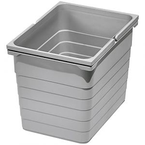 Sotech Eins2vier Poubelle gris alu Seau à Ordures Corbeille à Déchets Tri des Déchets 17 L 5060