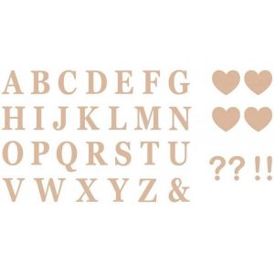 Ruedelafete Set de 48 Lettres adhésives et 8 symboles, Rose gold