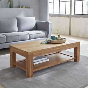 Bois Dessus Bois Dessous Table basse en bois de teck double plateau 120