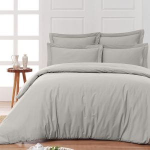Sensei Maison Drap plat en percale de coton gris perle 180x290 cm