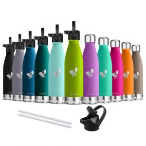 Image de AORIN Bouteille d'eau en Acier Inoxydable isol&eacute; &agrave; Double Mur - 500ml - Gourde Isotherme &Eacute;tanche sans BPA, Gourde Inox Bouche Standard, Gourde Enfant pour Sport, Gym, Voyage