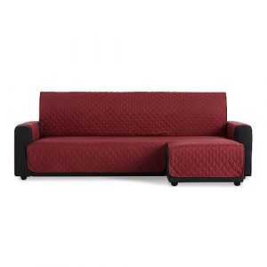 MAXIFUNDAS Housse de canapé Longue rembourrée Bras Droit 200 cm - Housse de canapé Extra Doux Rouge - Housse de canapé avec Sangles arrière - Housse de Chaise Longue Protector canapé modèle Maui