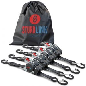 Lot de 4 sangles a cliquet automatique 3m 25mm Sturdlink